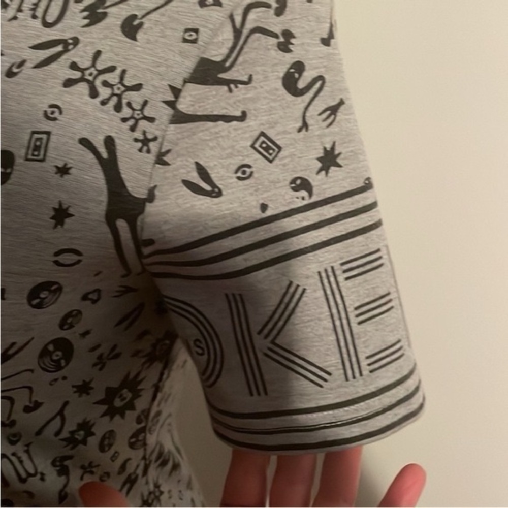 Kenzo Designer T-Shirt Dress Grey Logo Short Sleeve size L - Picture 5 of 10